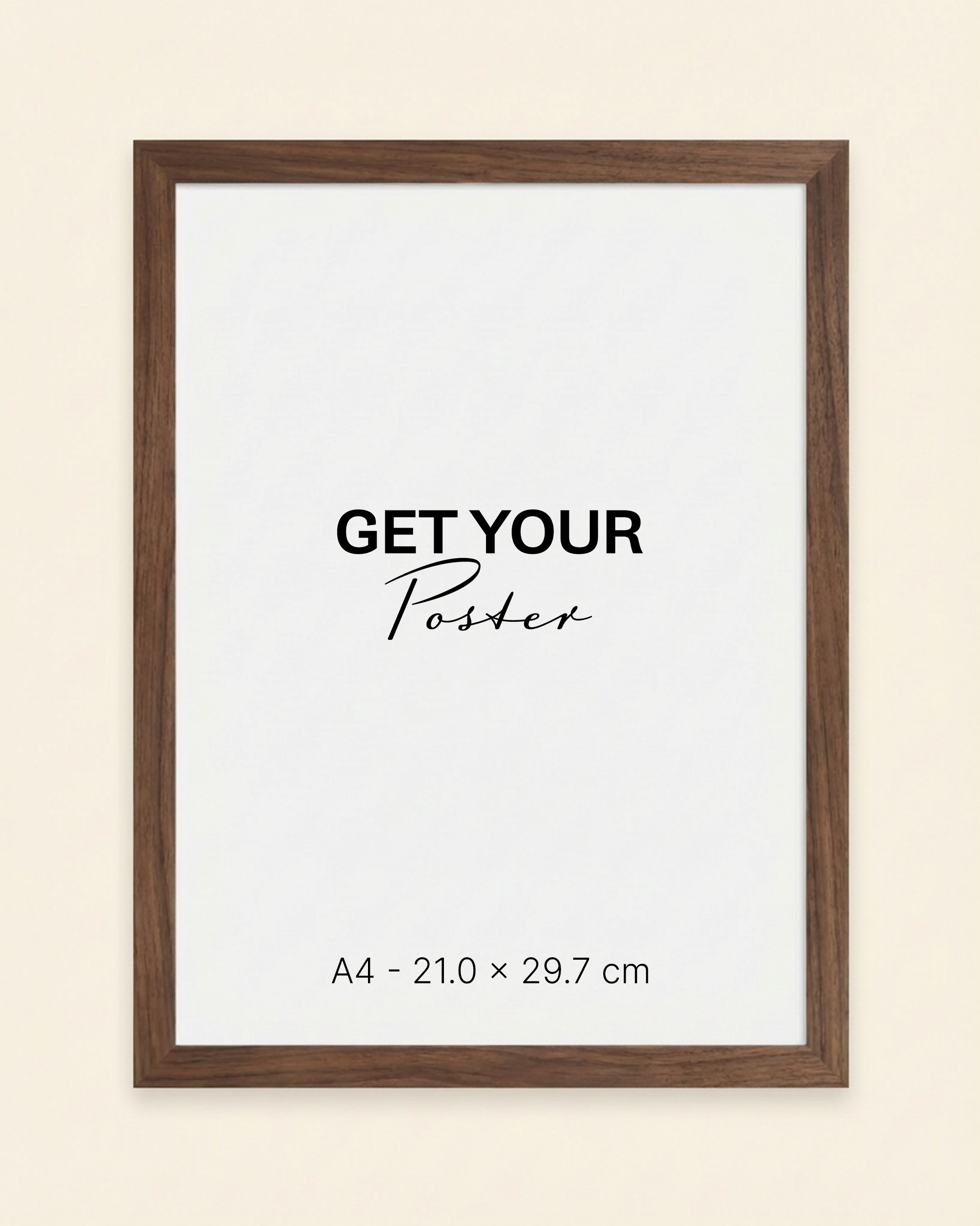 Bilderrahmen aus Massivholz – Nussbaum, A4 (21×29,7 cm)