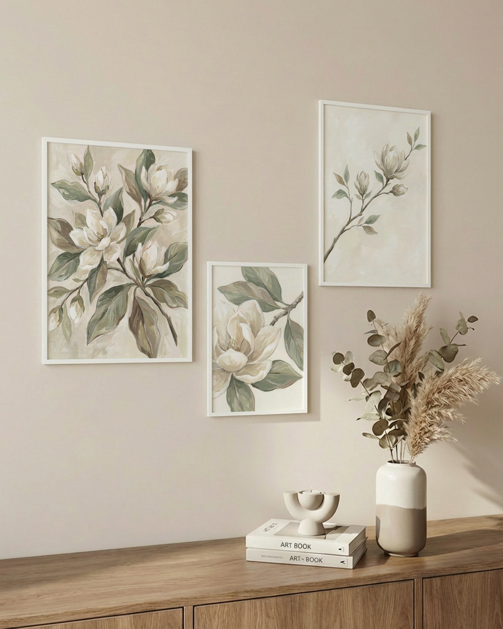 Bundle – Magnolie in Naturtönen (3er-Set Poster)