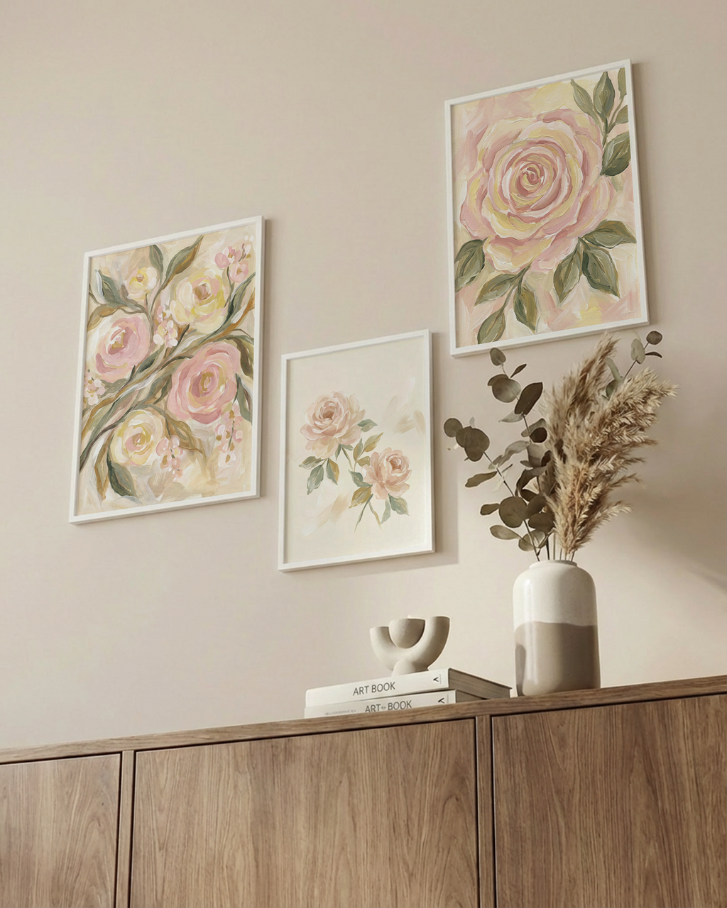 Bundle – Pastellrosen & Bouquet (3er-Set Poster)