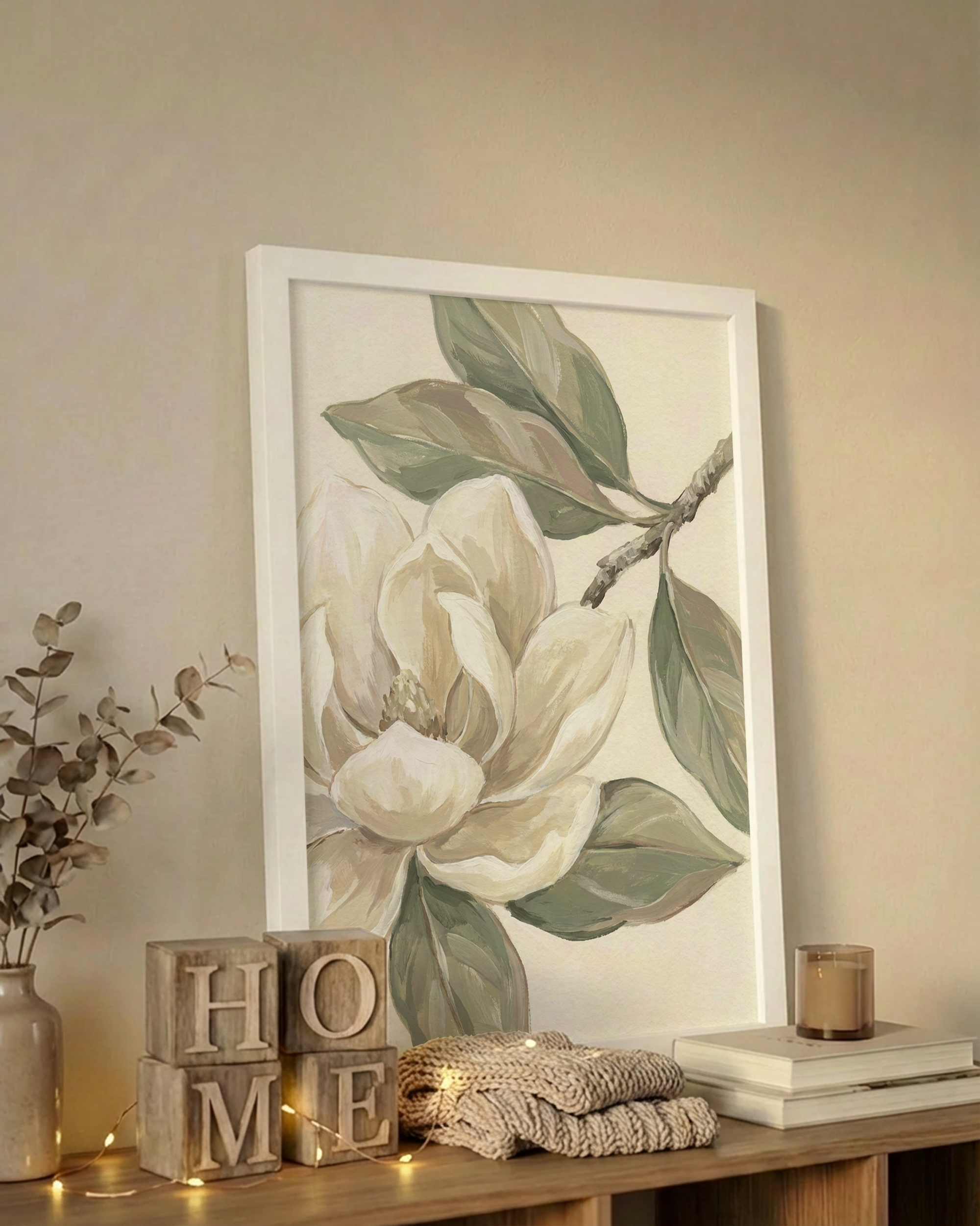 Cremeweiße Magnolie Poster