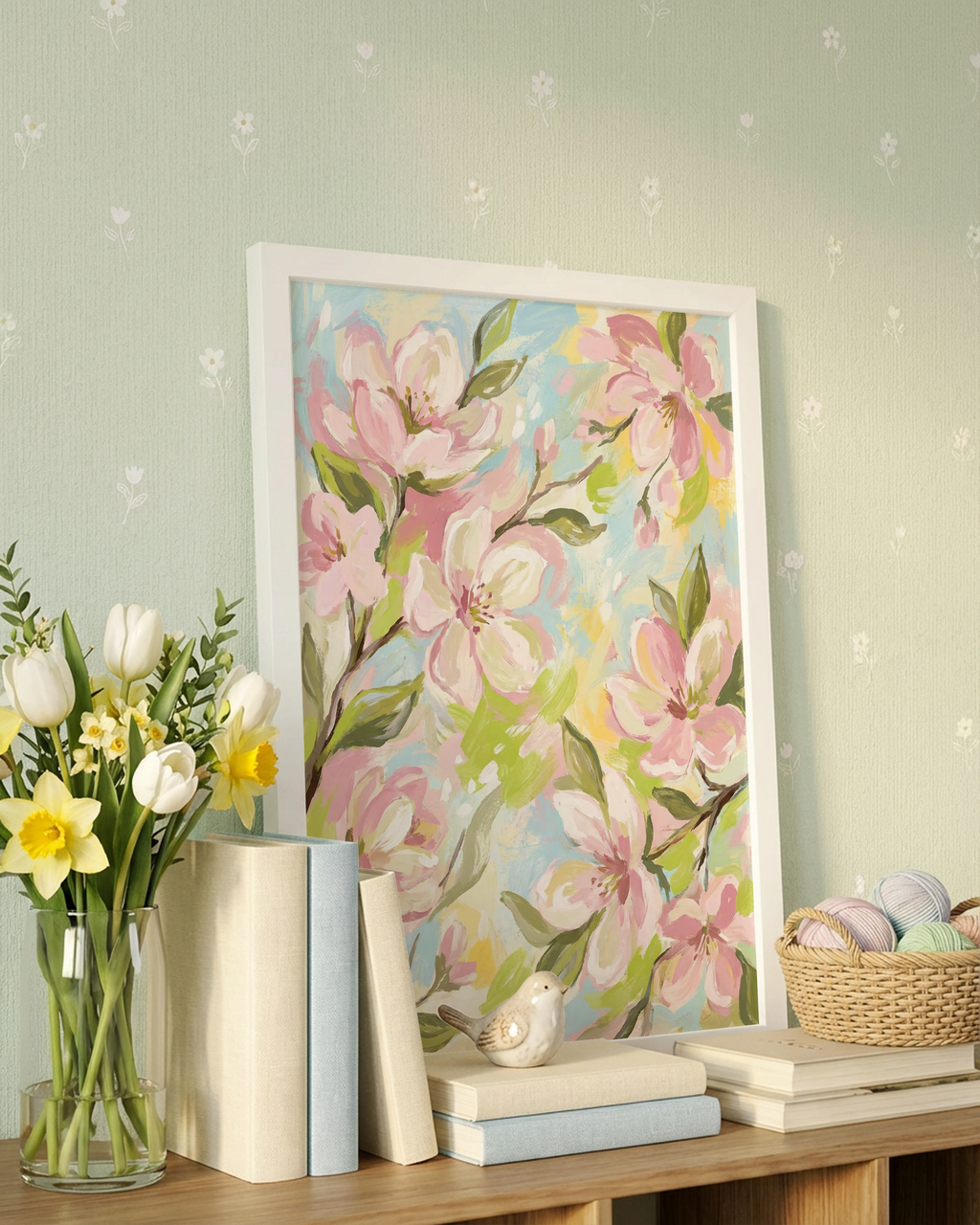 Kirschblüten in Pastellfarben Poster