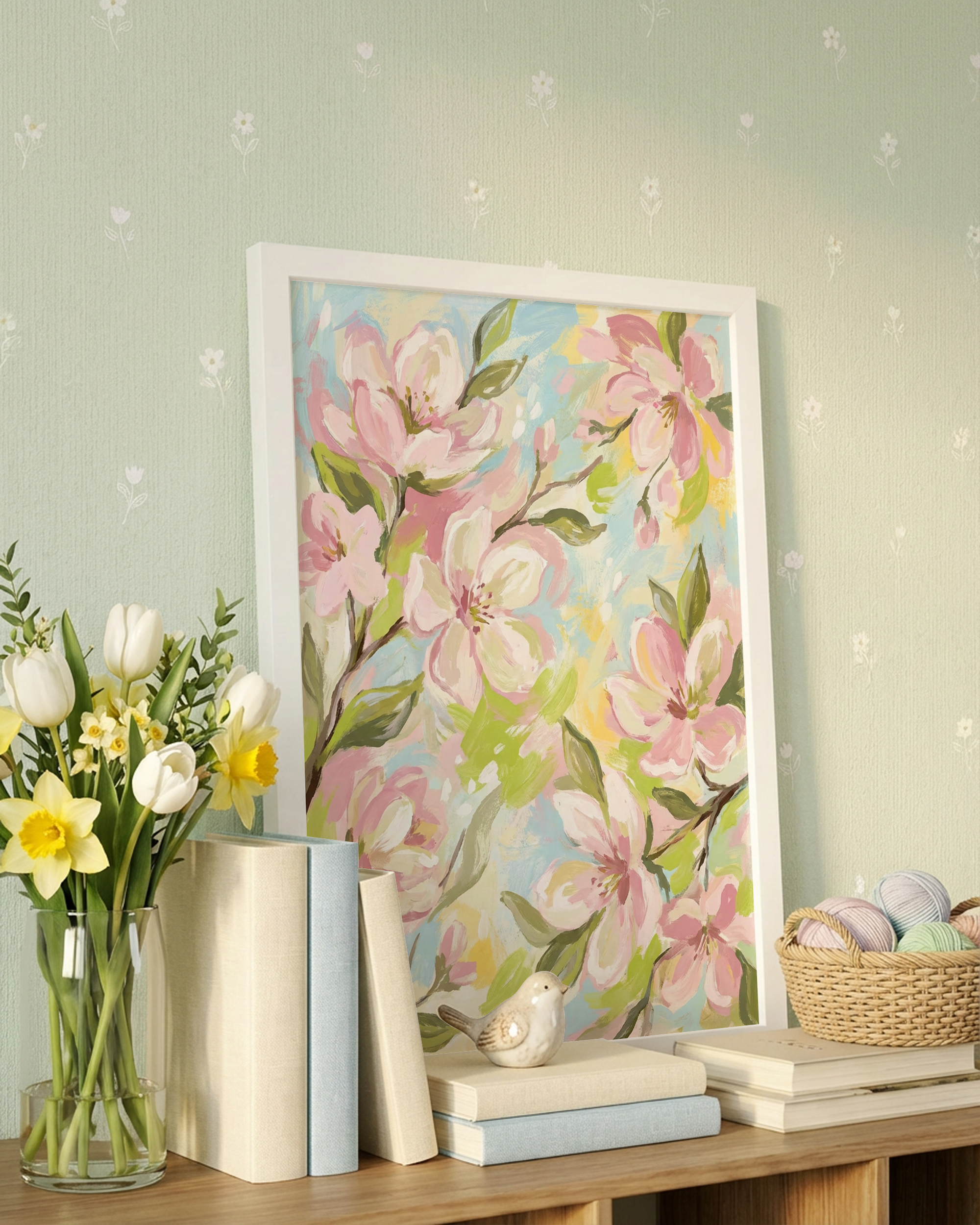 Kirschblüten in Pastellfarben Poster