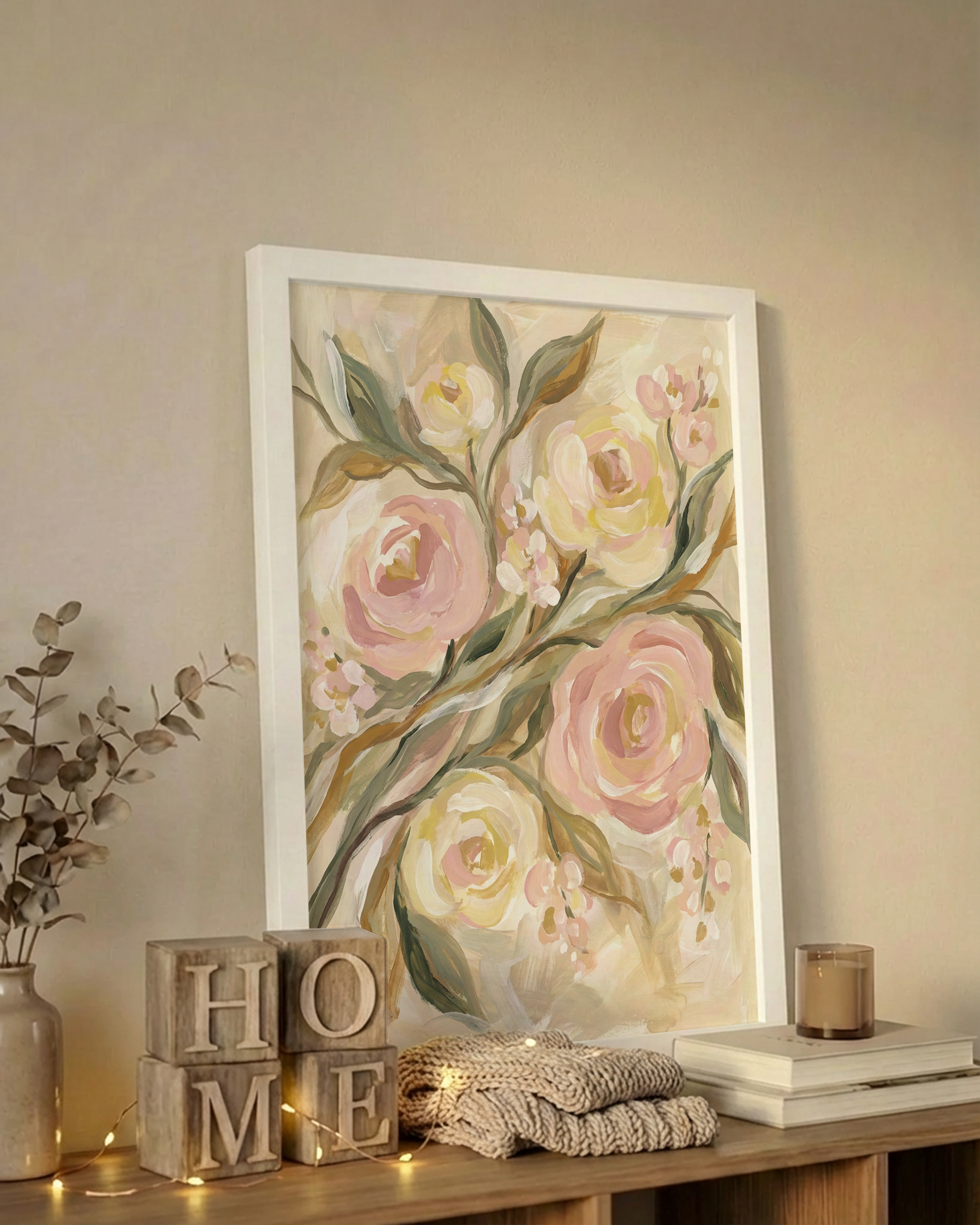 Pastellfarbenes Blumenbouquet Poster