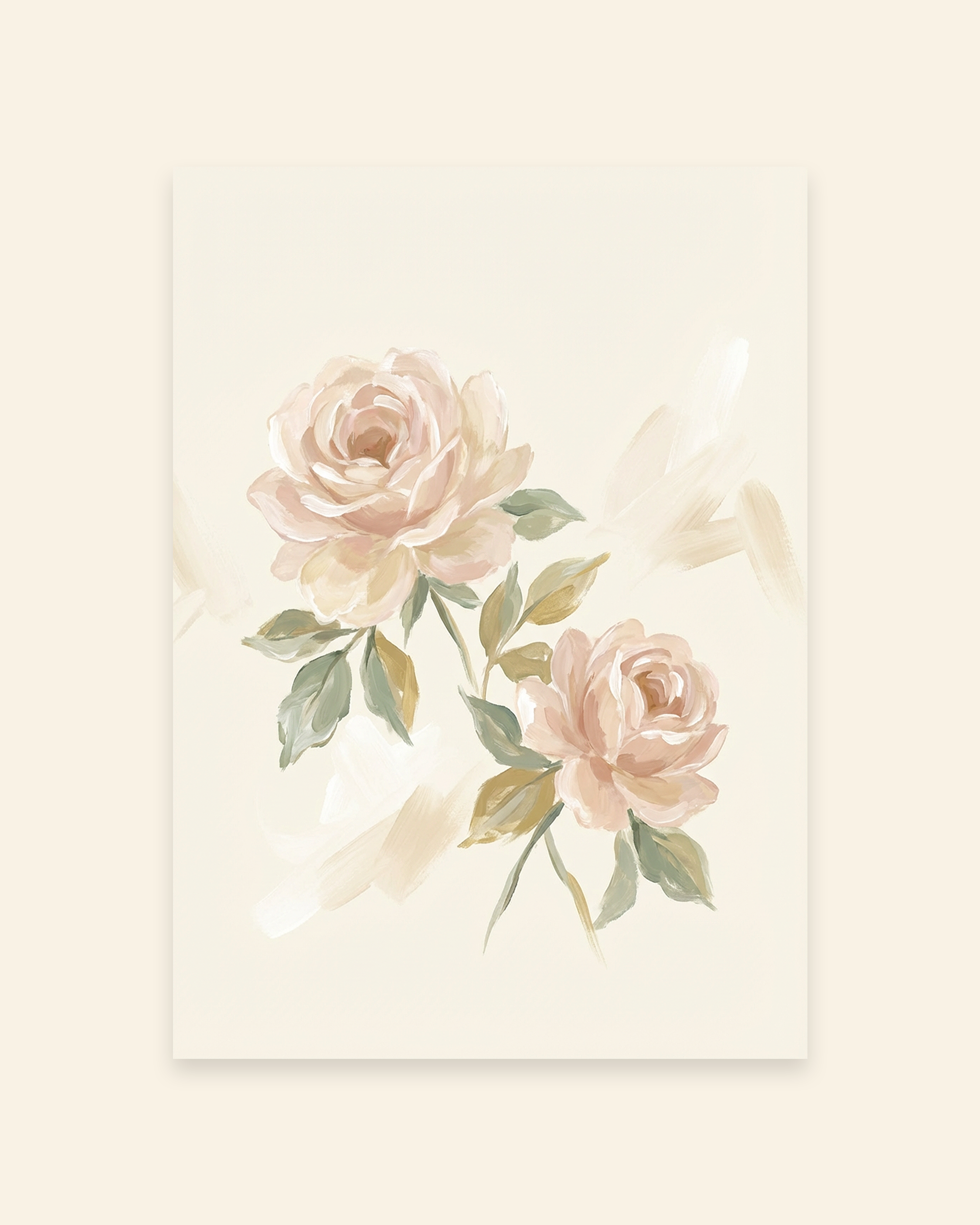 Zwei Pastellrosen Poster