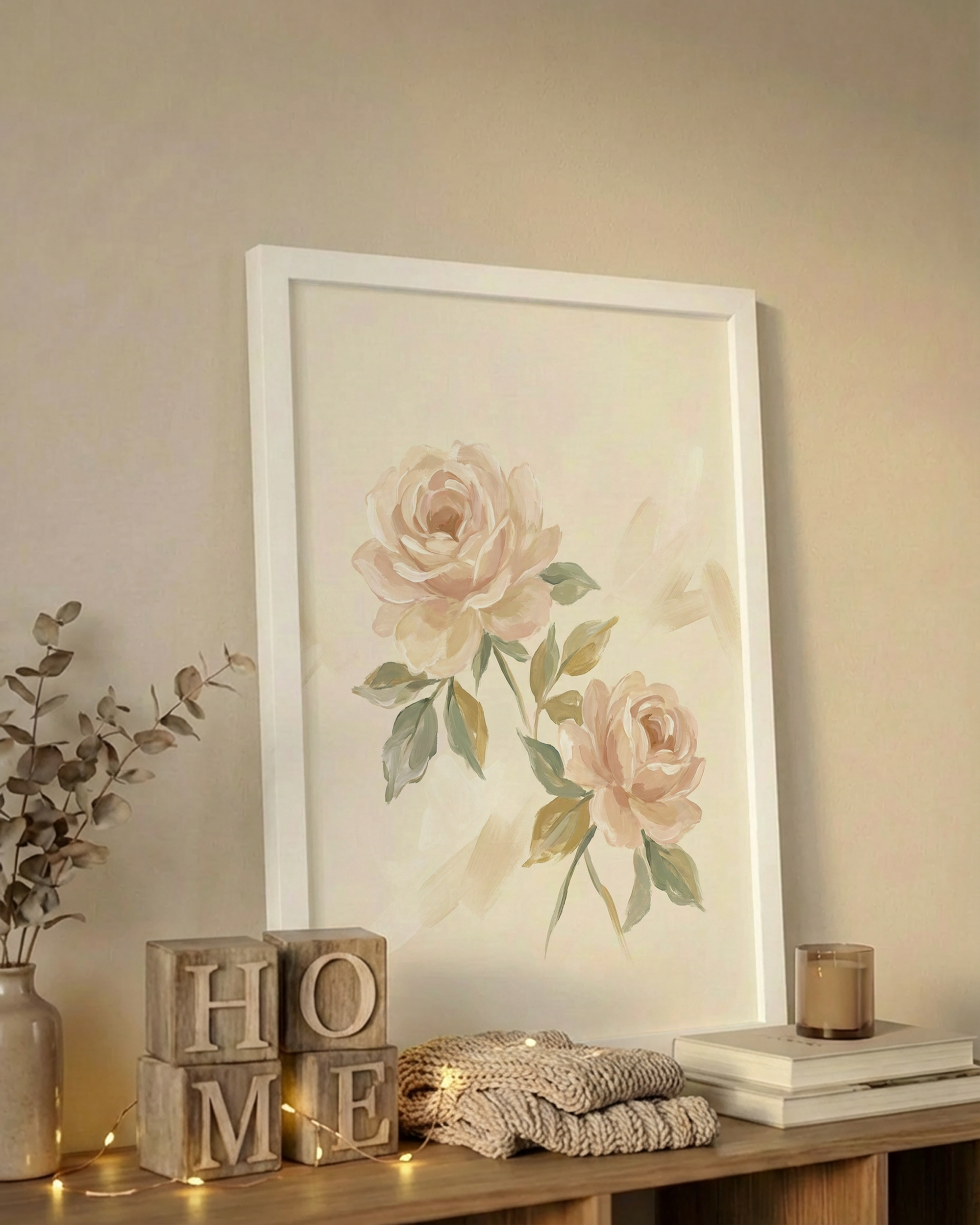 Zwei Pastellrosen Poster